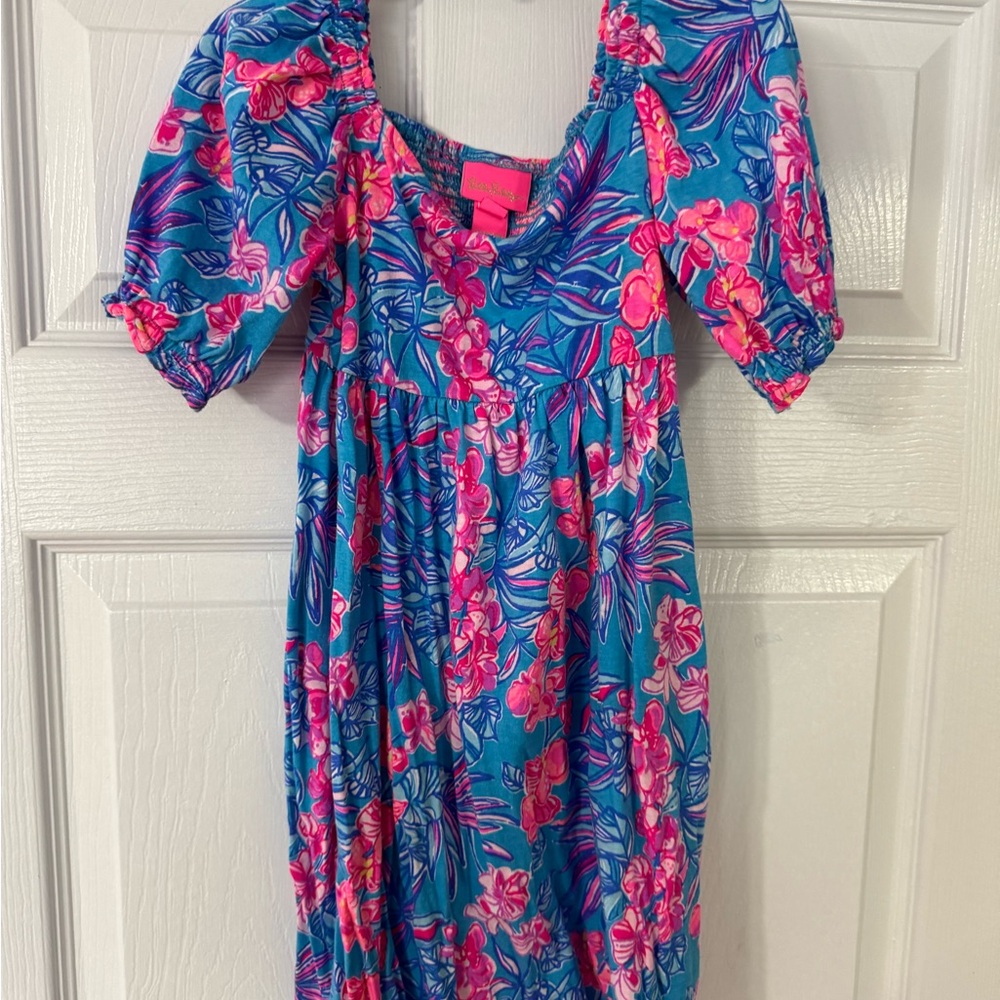 Lilly Pulitzer Kids Dress in Blue and Pink Floral